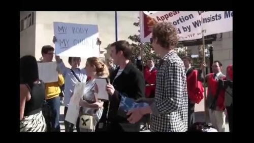 http://www.tfpstudentaction.org/ -- On the front lines for moral values, TFP Student Action volunteers face pro-abortion students at GWU.