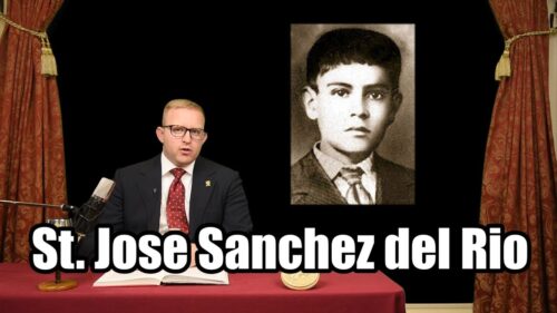 TFP Student Action tells the tremendous story of the boy Cristero martyr- Saint Jose Sanchez del Rio who was featured in the movie, "For Greater Glory" about the Mexican Cristero War.

Read the full story: 
https://www.tfpstudentaction.org/blog/jose-sanchez-del-rio-hero-for-christ-the-king


Creative Commons Attributions for Picture Used: 
"Mexico Flag Cristeros.svg" 
by Mexico_Flag_(Cristeros).png: User:Immaculate- derivative work: Jorge Compassio (talk) 
 CC-BY-SA- 3.0 Colorgraded, feathered.
https://commons.wikimedia.org/wiki/File:Mexico_Flag_Cristeros.svg