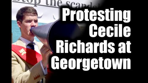 Protesting Cecile Richards at #Georgetown University on the day of her speech.